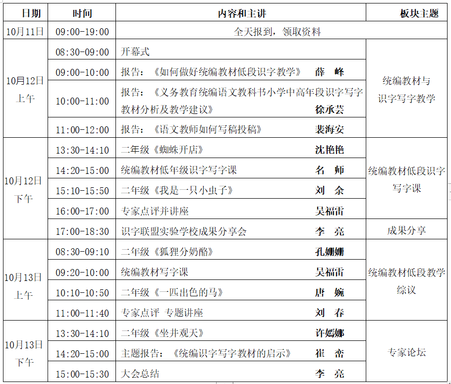 全国第五届小学语文识字写字教学暨统编语文教材识字写字教学观摩研讨会